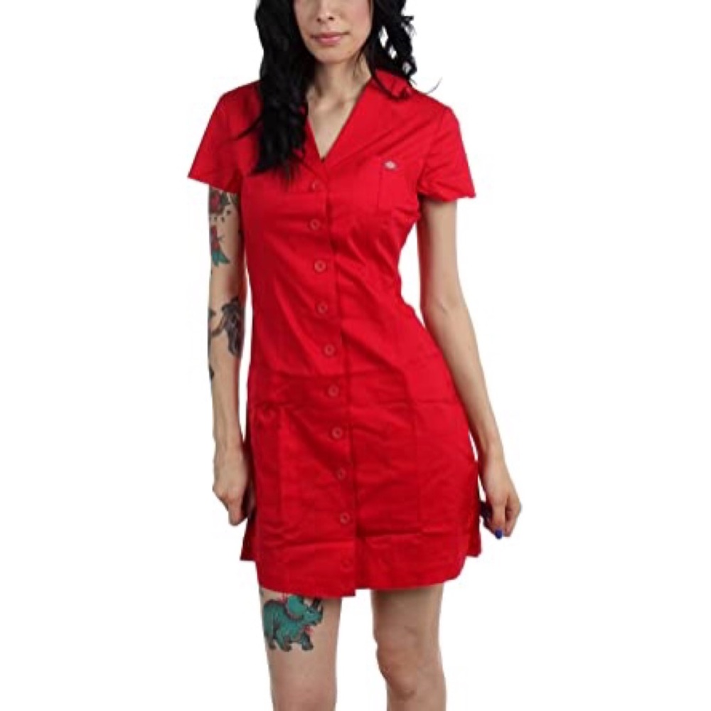 DICKIES RED & BLK VINTAGE RETRO ROCKABILLY DRESS